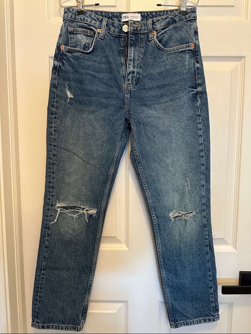 EUC Zara Distressed Blue Boyfriend Jeans